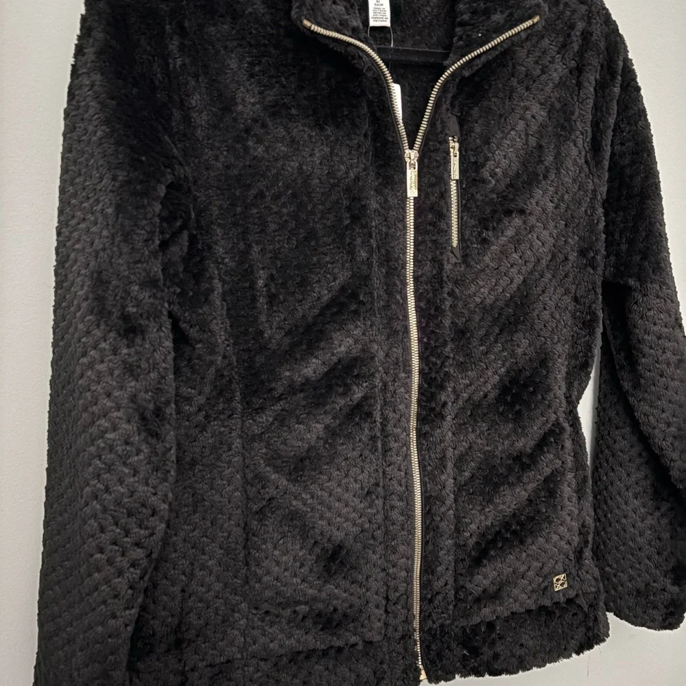 Calvin Klein Black Plush Fleece Full-Zip Jacket Size S - Picture 4 of 10